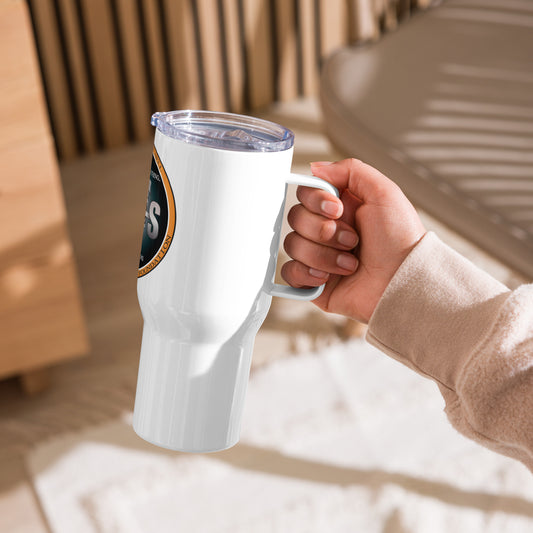 Travel mug with a handle