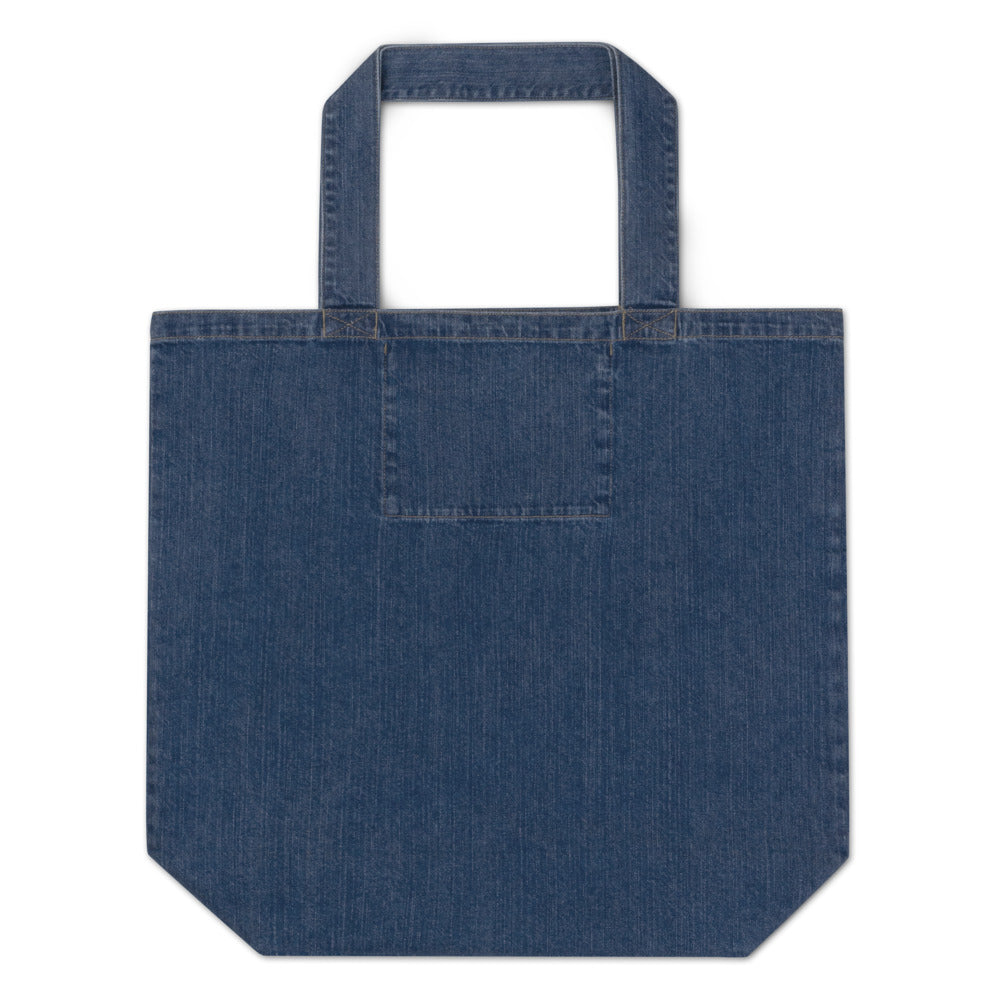 Organic denim tote bag